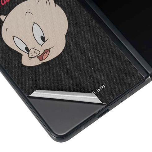 Looney Tunes Porky Pig Thats All Folks Galaxy Z Fold4 5G Skin