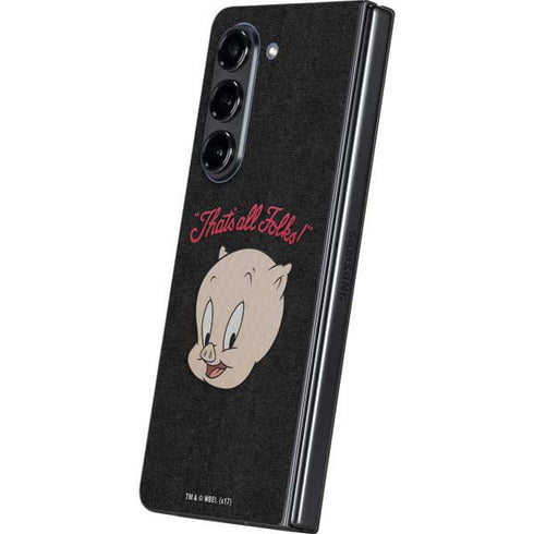 Looney Tunes Porky Pig Thats All Folks Galaxy Z Fold5 5G Skin