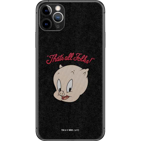 Looney Tunes Porky Pig Thats All Folks iPhone 11 Pro Max Skin