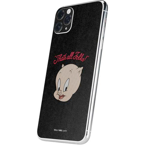 Looney Tunes Porky Pig Thats All Folks iPhone 11 Pro Max Skin