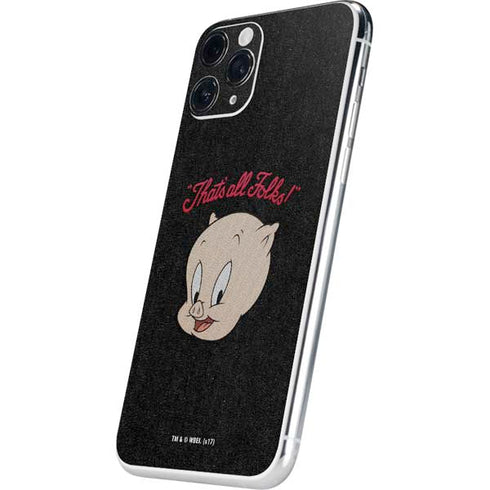 Looney Tunes Porky Pig Thats All Folks iPhone 11 Pro Skin