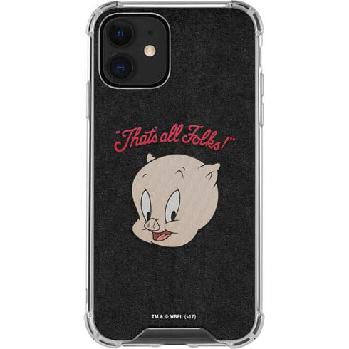 Looney Tunes Porky Pig Thats All Folks iPhone 12 Mini Clear Case