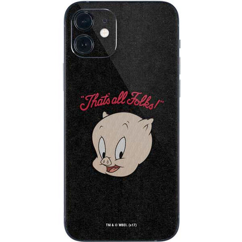 Looney Tunes Porky Pig Thats All Folks iPhone 12 Mini Skin