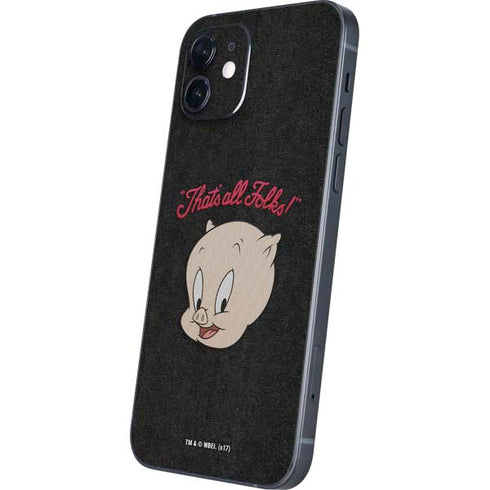 Looney Tunes Porky Pig Thats All Folks iPhone 12 Mini Skin