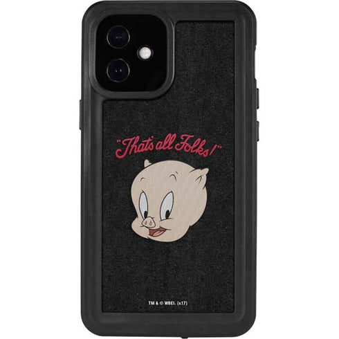 Looney Tunes Porky Pig Thats All Folks iPhone 12 Mini Waterproof Case