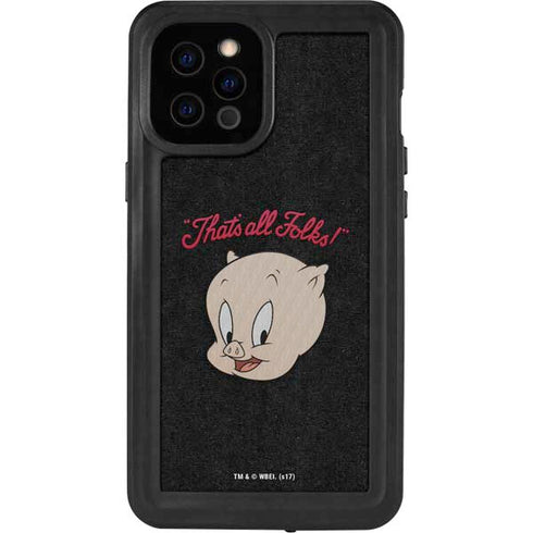 Looney Tunes Porky Pig Thats All Folks iPhone 12 Pro Max Waterproof Case