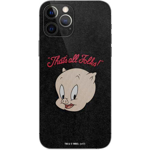 Looney Tunes Porky Pig Thats All Folks iPhone 12 Pro Skin