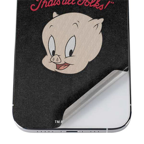 Looney Tunes Porky Pig Thats All Folks iPhone 12 Pro Skin