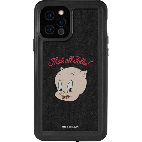 Looney Tunes Porky Pig Thats All Folks iPhone 12 Pro Waterproof Case