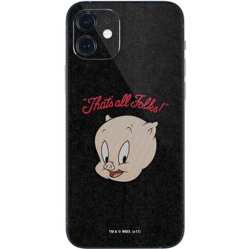 Looney Tunes Porky Pig Thats All Folks iPhone 12 Skin