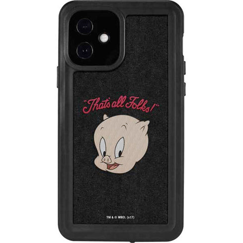 Looney Tunes Porky Pig Thats All Folks iPhone 12 Waterproof Case