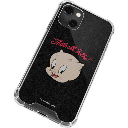Looney Tunes Porky Pig Thats All Folks iPhone 13 Mini Clear Case