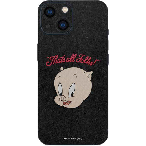 Looney Tunes Porky Pig Thats All Folks iPhone 13 Mini Skin