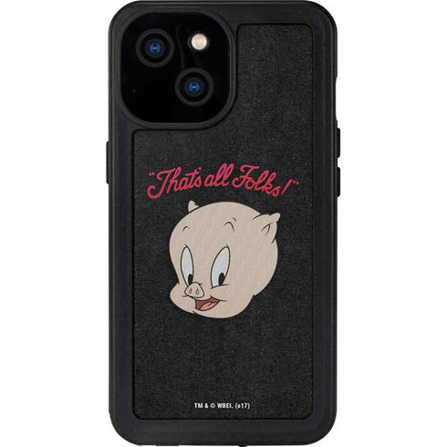Looney Tunes Porky Pig Thats All Folks iPhone 13 Mini Waterproof Case
