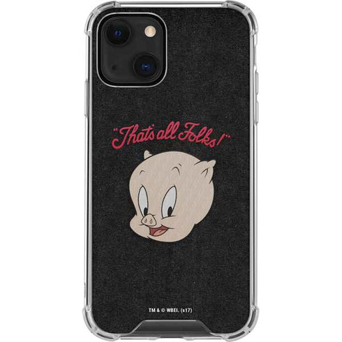 Looney Tunes Porky Pig Thats All Folks iPhone 14 Clear Case