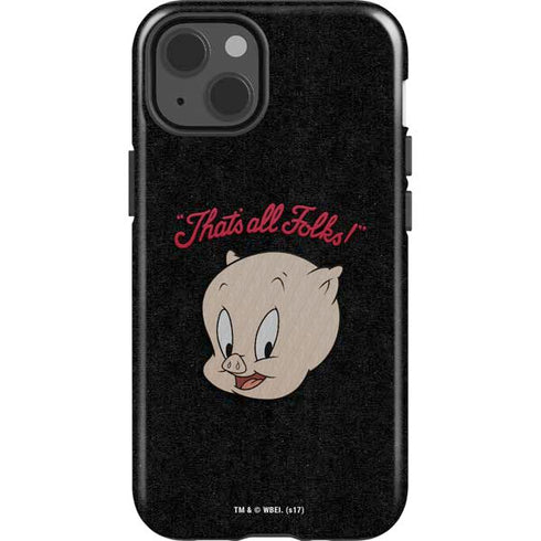 Looney Tunes Porky Pig Thats All Folks iPhone 15 Impact Case