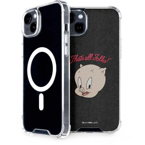Looney Tunes Porky Pig Thats All Folks iPhone 15 Plus MagSafe Case