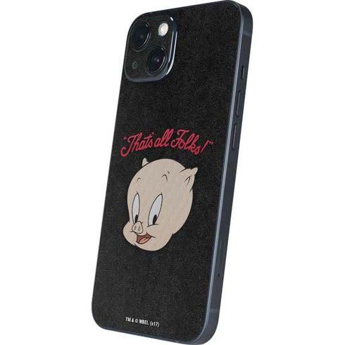 Looney Tunes Porky Pig Thats All Folks iPhone 14 Plus Skin