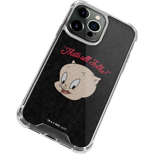 Looney Tunes Porky Pig Thats All Folks iPhone 14 Pro Clear Case