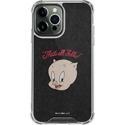 Looney Tunes Porky Pig Thats All Folks iPhone 15 Pro Max Clear Case