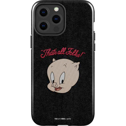 Looney Tunes Porky Pig Thats All Folks iPhone 15 Pro Max Impact Case