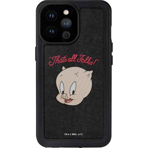 Looney Tunes Porky Pig Thats All Folks iPhone 14 Pro Max Waterproof Case