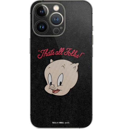Looney Tunes Porky Pig Thats All Folks iPhone 14 Pro Skin