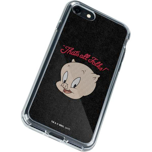 Looney Tunes Porky Pig Thats All Folks iPhone SE (2nd & 3rd Gen) Clear Case