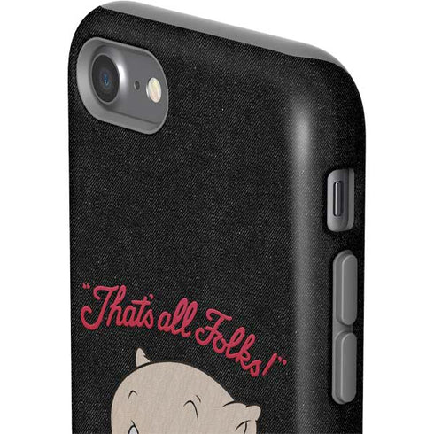 Looney Tunes Porky Pig Thats All Folks iPhone SE (2nd & 3rd Gen) Pro Case