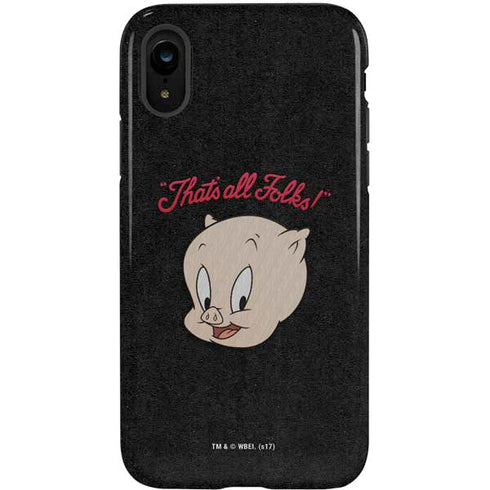 Looney Tunes Porky Pig Thats All Folks iPhone XR Pro Case