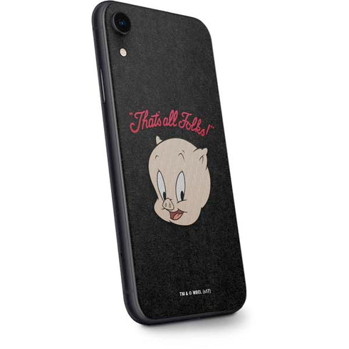 Looney Tunes Porky Pig Thats All Folks iPhone XR Skin