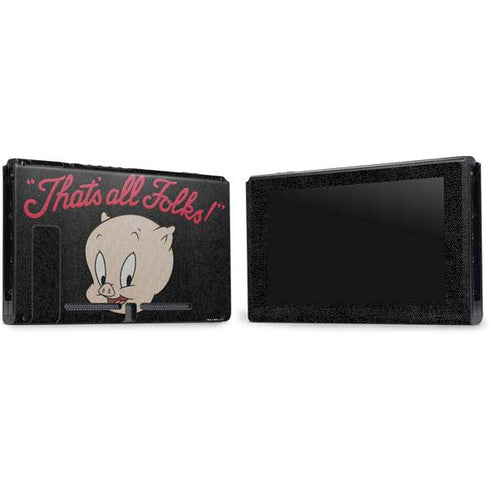 Looney Tunes Porky Pig Thats All Folks Nintendo Switch Bundle Skin