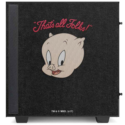 Looney Tunes Porky Pig Thats All Folks NZXT H510 Compact ATX Mid-Tower Case Skin
