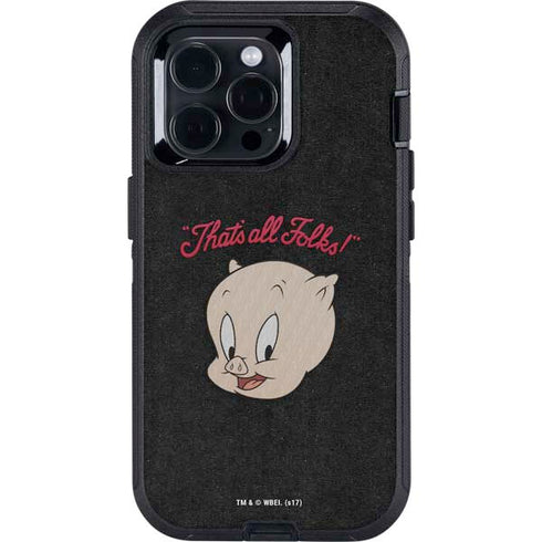 Looney Tunes Porky Pig Thats All Folks Otterbox Defender iPhone Skin