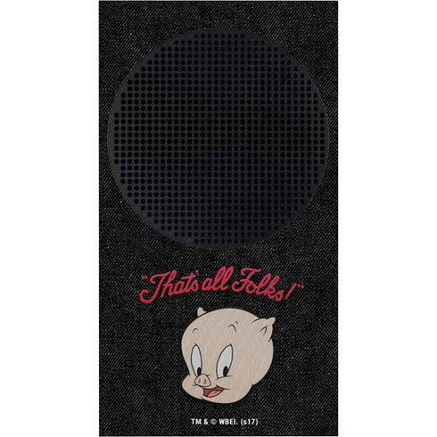 Looney Tunes Porky Pig Thats All Folks Xbox Series S Console Skin