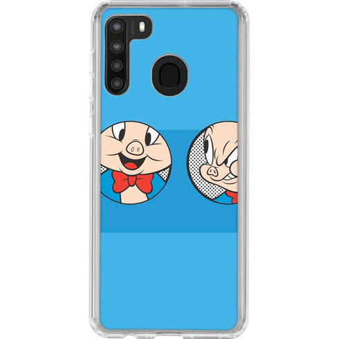 Looney Tunes Porky Pig Two Circles Galaxy A21 Clear Case