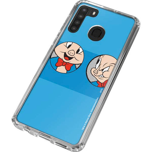 Looney Tunes Porky Pig Two Circles Galaxy A21 Clear Case