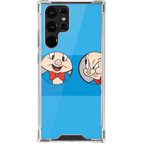 Looney Tunes Porky Pig Two Circles Galaxy S22 Ultra Clear Case