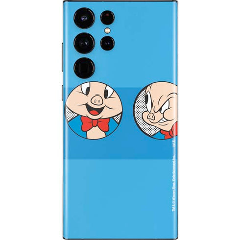 Looney Tunes Porky Pig Two Circles Galaxy S22 Ultra Skin