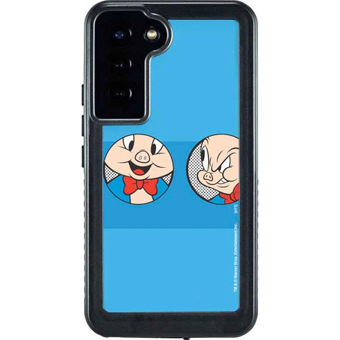 Looney Tunes Porky Pig Two Circles Galaxy S23 Plus Waterproof Case