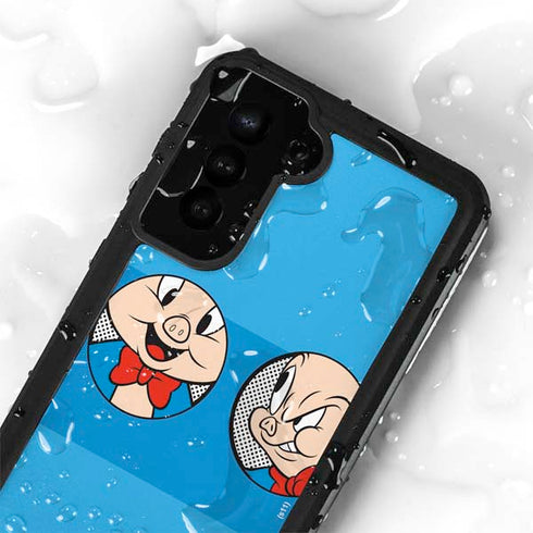 Looney Tunes Porky Pig Two Circles Galaxy S23 Plus Waterproof Case