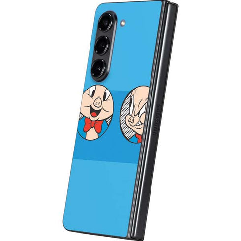 Looney Tunes Porky Pig Two Circles Galaxy Z Fold5 5G Skin
