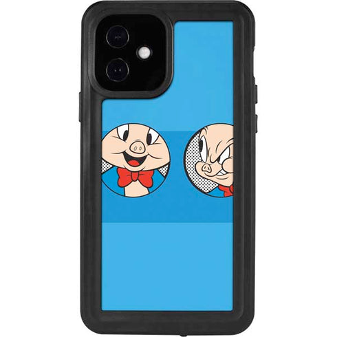 Looney Tunes Porky Pig Two Circles iPhone 12 Waterproof Case