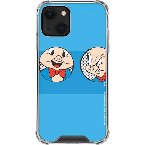 Looney Tunes Porky Pig Two Circles iPhone 14 Clear Case