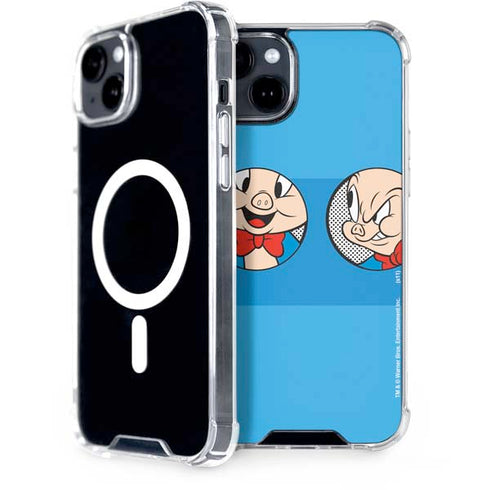 Looney Tunes Porky Pig Two Circles iPhone 15 Plus MagSafe Case