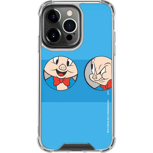 Looney Tunes Porky Pig Two Circles iPhone 15 Pro Clear Case