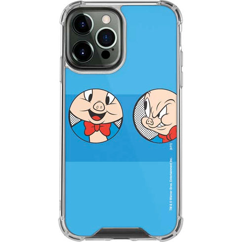 Looney Tunes Porky Pig Two Circles iPhone 14 Pro Max Clear Case