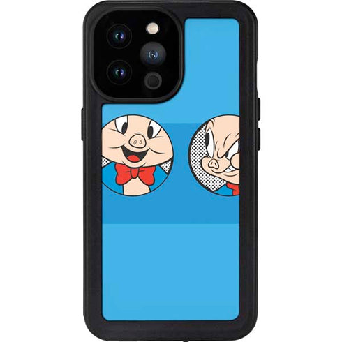 Looney Tunes Porky Pig Two Circles iPhone 14 Pro Max Waterproof Case