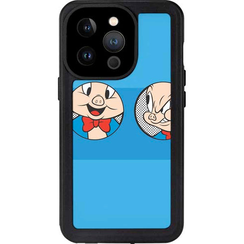 Looney Tunes Porky Pig Two Circles iPhone 14 Pro Waterproof Case