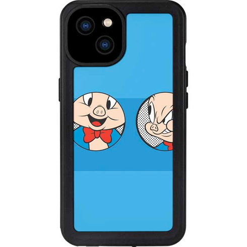 Looney Tunes Porky Pig Two Circles iPhone 15 Plus Waterproof Case